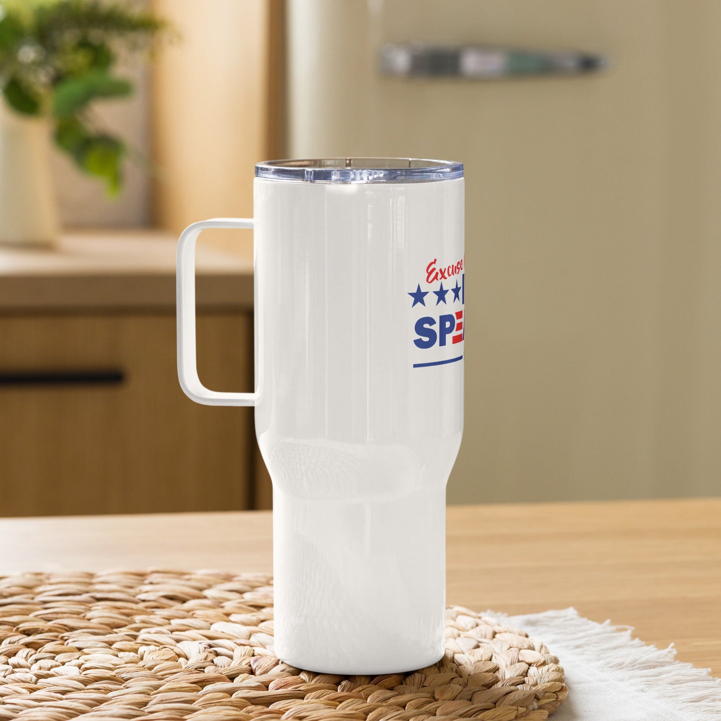 I'm Speaking Travel mug with a handle