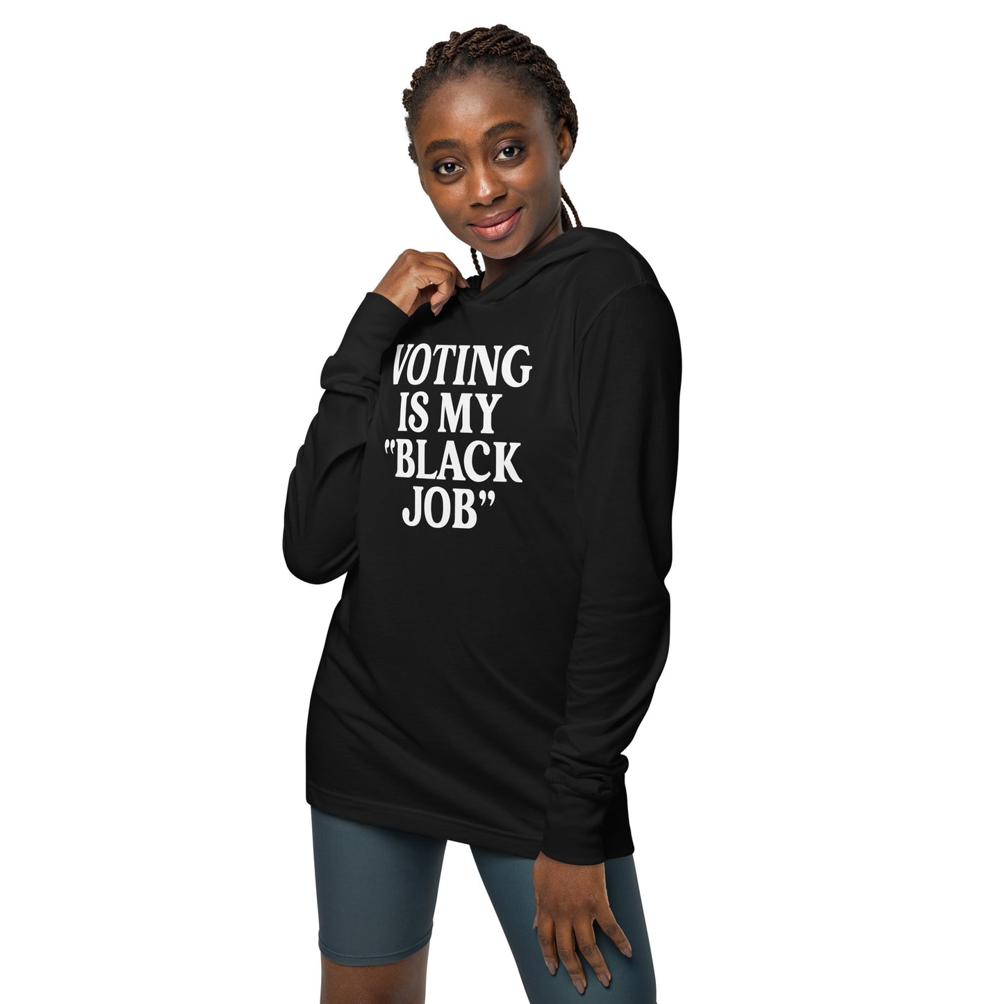 My Black Job Hooded long-sleeve tee