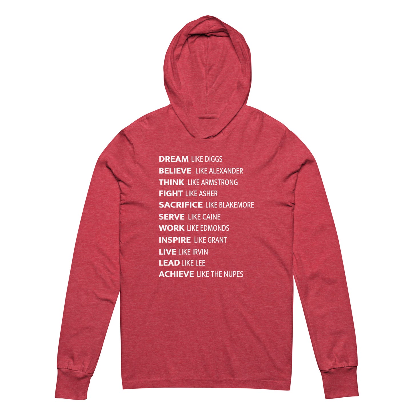 Achieve Like The NUPES Hooded long-sleeve tee